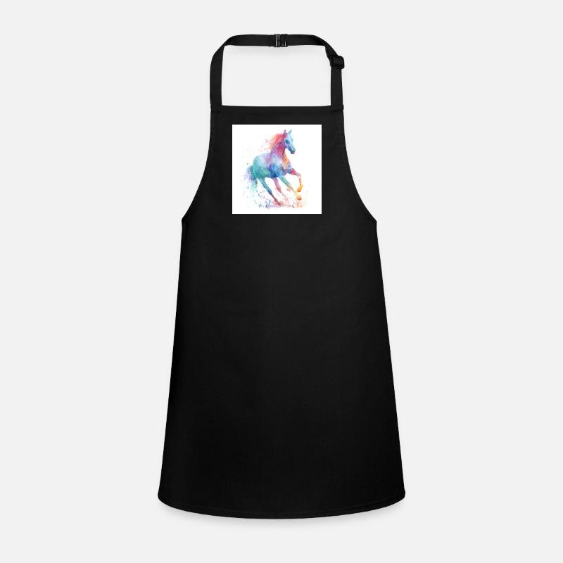 Regenbogen-Aquarellpferd Schürze für Kinder