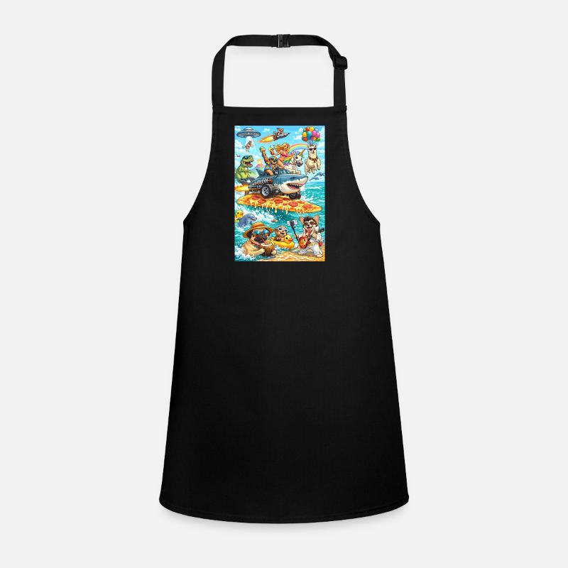 Dino Unicorn Pizza Beach Children's Apron