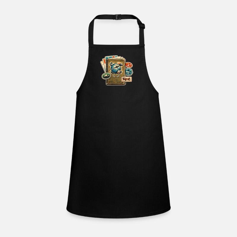 Retro Travel Globe Sticker Collection Children's Apron
