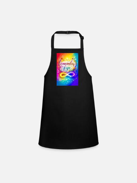 Unendlich feines farbenfrohes Design - Schürze für Kinder - Schwarz - Vorne