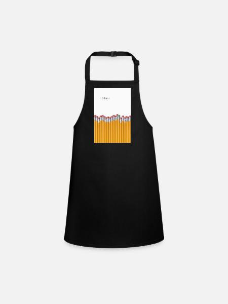Normal Minimalist Statement Design - Children's Apron - black - Front