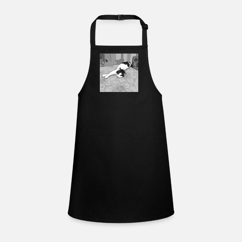 Cat relaxed among flowers Children's Apron