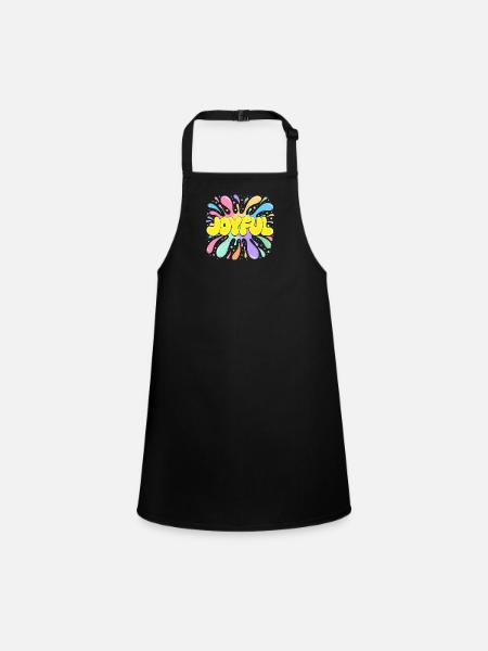Joyful Burst Psychedelic Splash - Tablier Enfant - noir - Devant