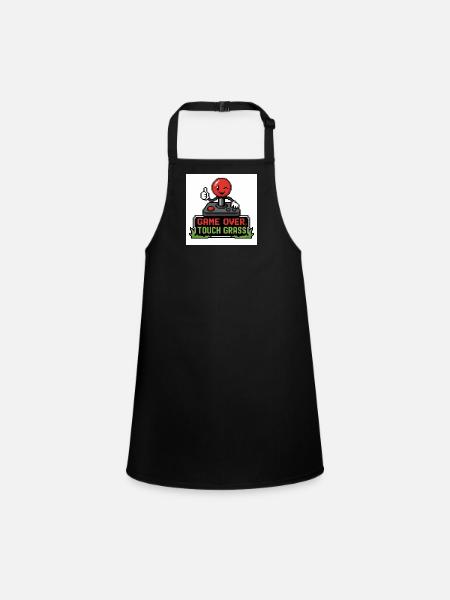 Game Over Touch Grass Pixel - Children's Apron - black - Front