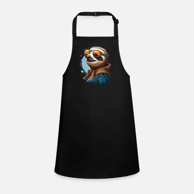 Sloth with aviator goggles Children's Apron