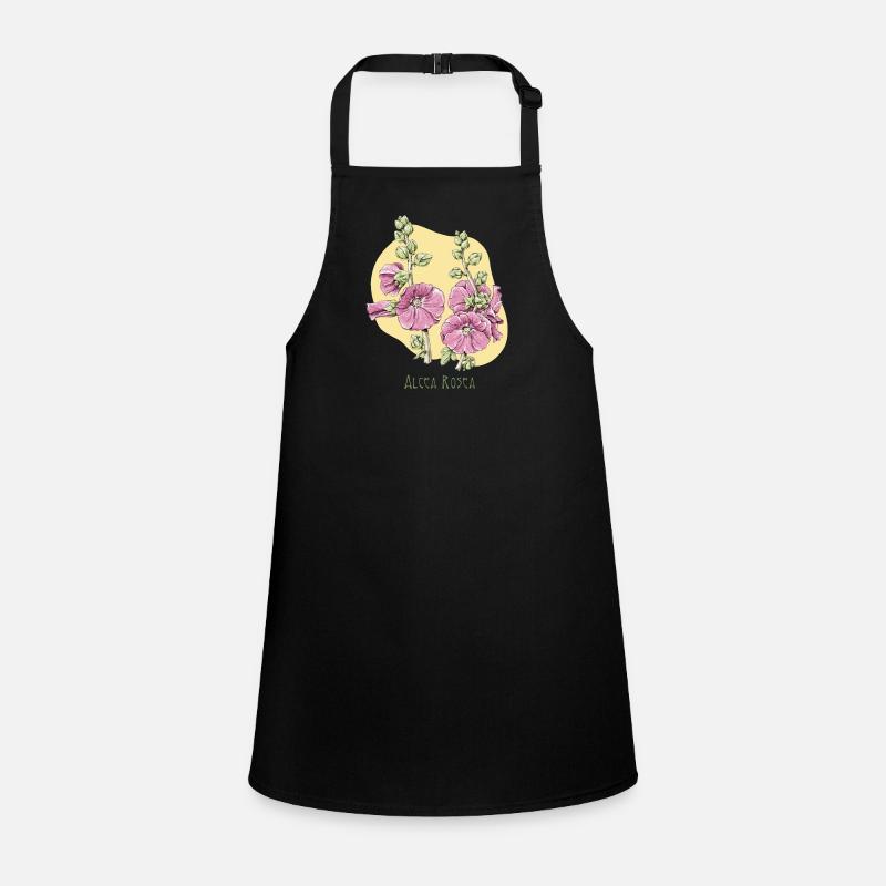 Mallow pink botanical drawing Children's Apron