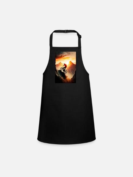 Mountain Sports Mountain Bike Downhill Graphics - Children's Apron - black - Front