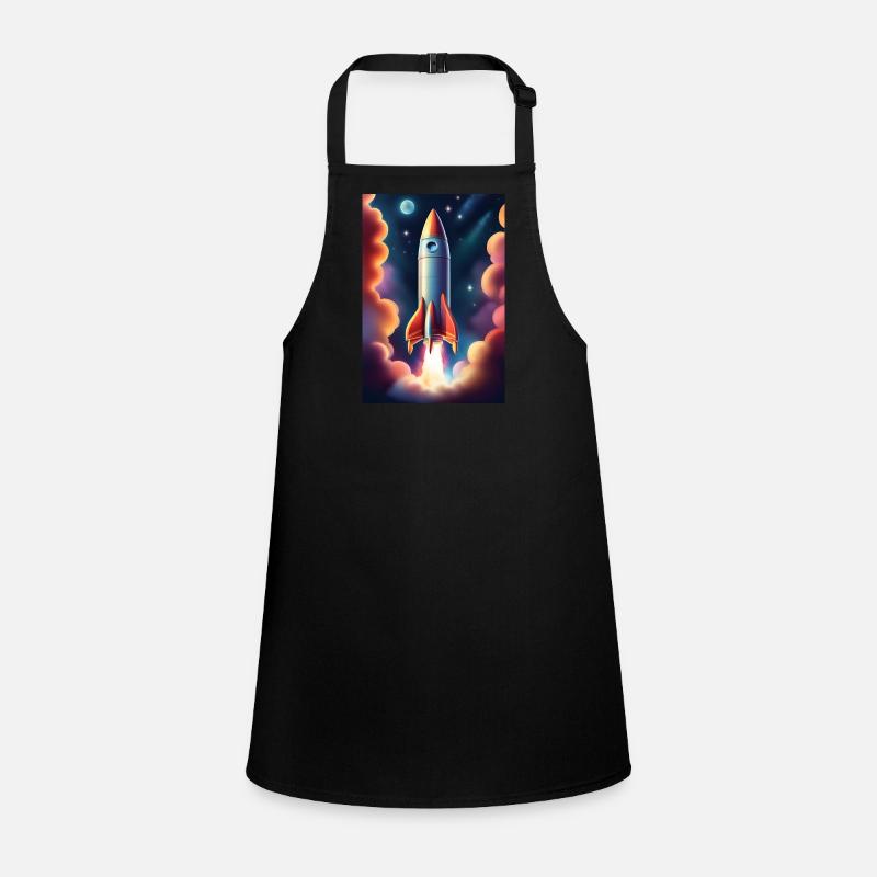 Rocket ship flying to space Children's Apron