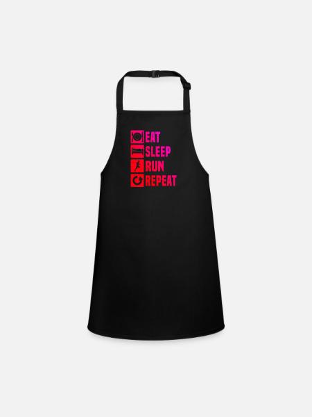 Jogging Women Men's Fitness Running Running - Children's Apron - black - Front