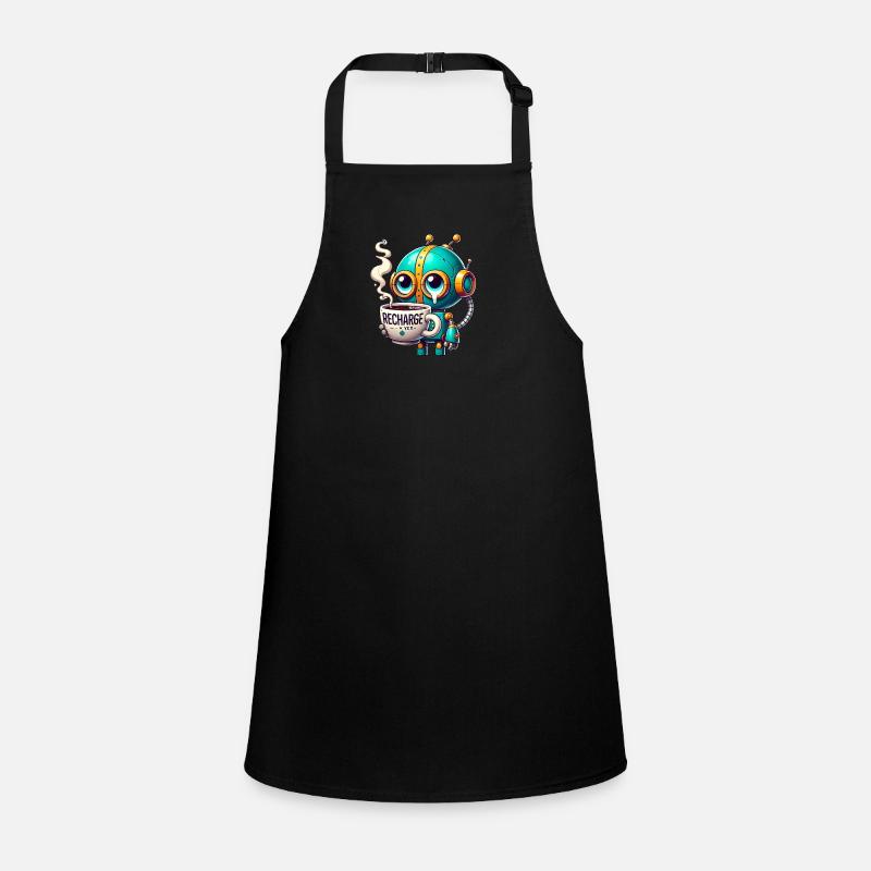 CoffeeFueled Robot Recharge Mode Children's Apron