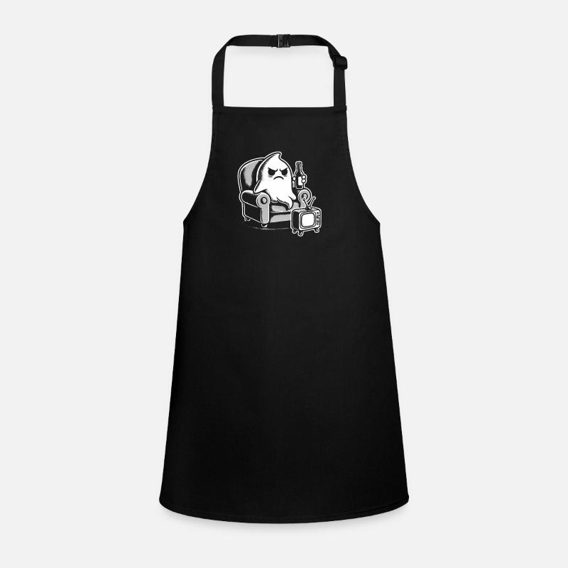 Grumpy Ghost Watching TV Cartoon Children's Apron