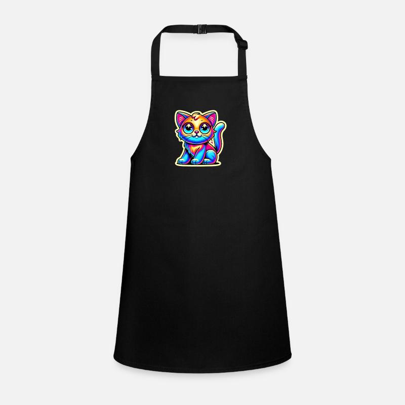 Neon Glow Crazy Cat Design Children's Apron