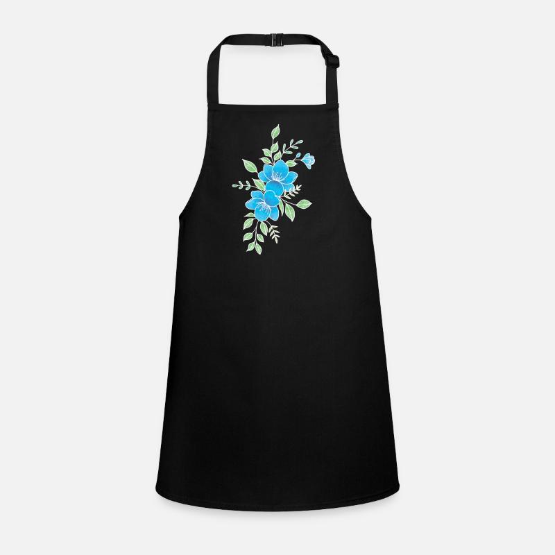 Blaue und weiße Blume Schürze für Kinder