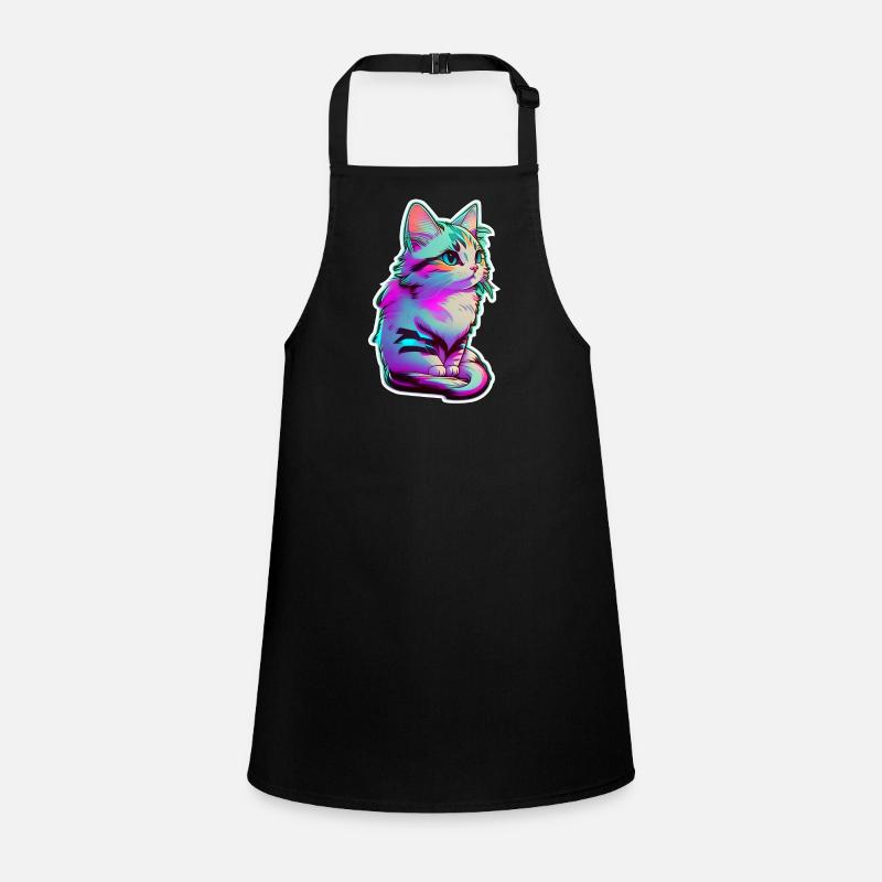 Little kitten Neon lighting - cute cat Children's Apron