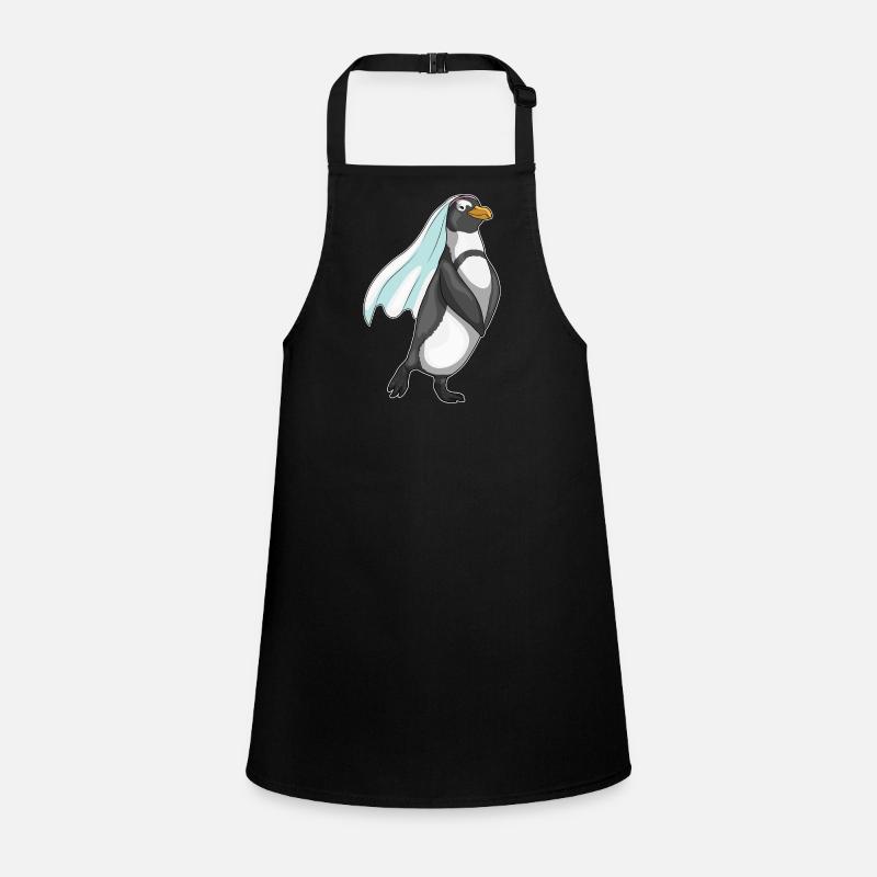 Penguin Bridal Veil Wedding Children's Apron