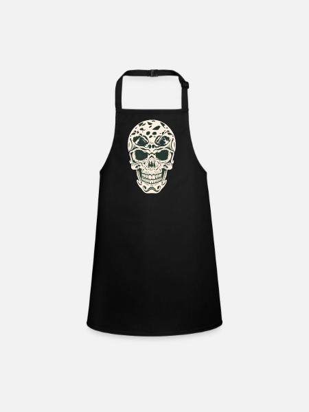 SKULL - Children's Apron - black - Front