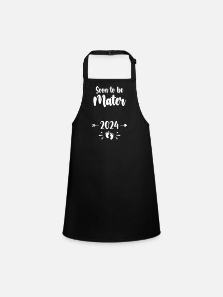 Mater Soon To Be Mom 2024 Mother Pregnant Kids Mot - Children's Apron - black - Front