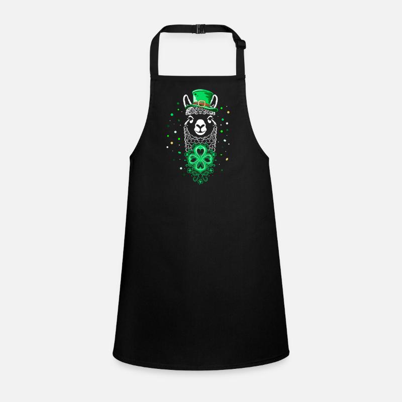 Alpaka St Patricks Day Lama mit Kleeblatt und Hut Schürze für Kinder