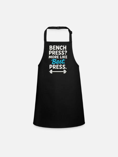 Drôle de développé couché Meme Spot Me Bro Powerlifting - Tablier Enfant - noir - Devant