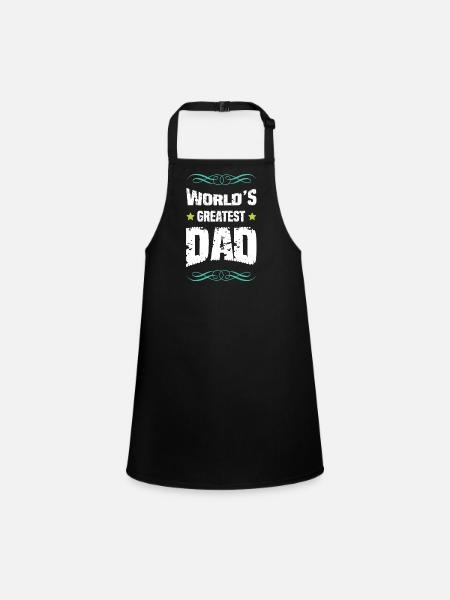 World's Best Father Capital Letters - Children's Apron - black - Front