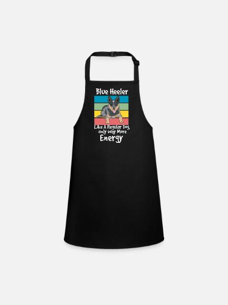 Blue Heeler High Energy Dog Design - Schürze für Kinder - Schwarz - Vorne