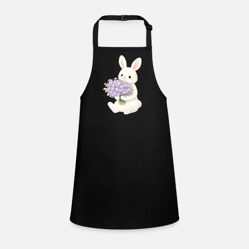 Bunny with lilac illustration Children's Apron