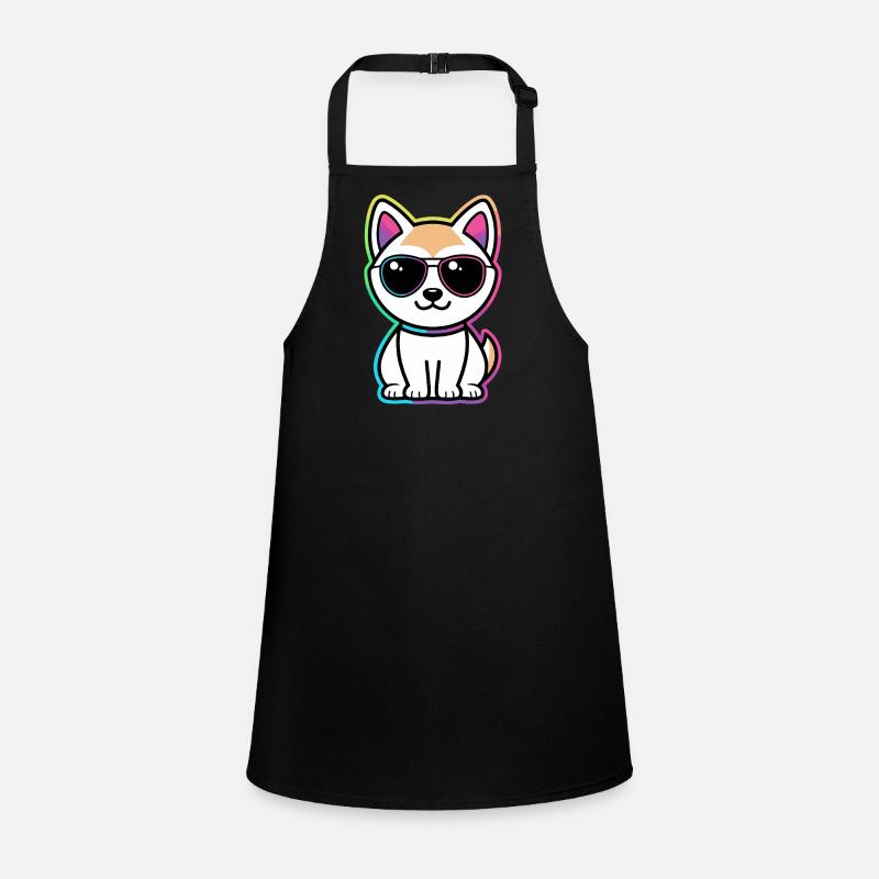 Cat Neon Rainbow Glasses Children's Apron