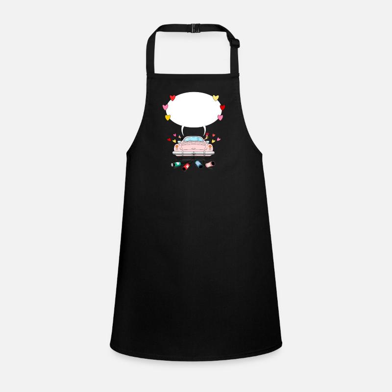Wedding car with speech bubble in pink Children's Apron