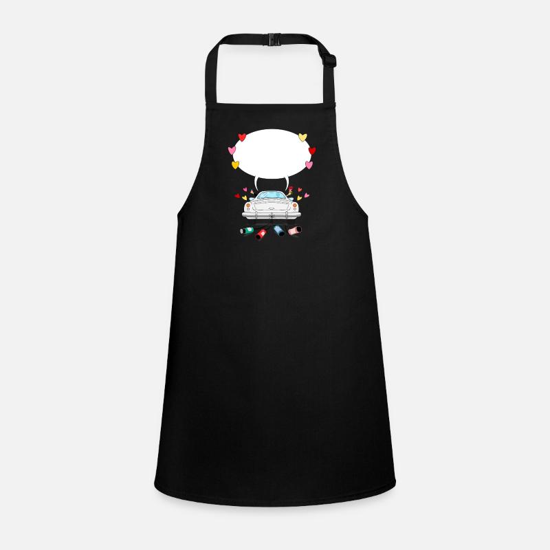 Wedding car with speech bubble in silver Children's Apron