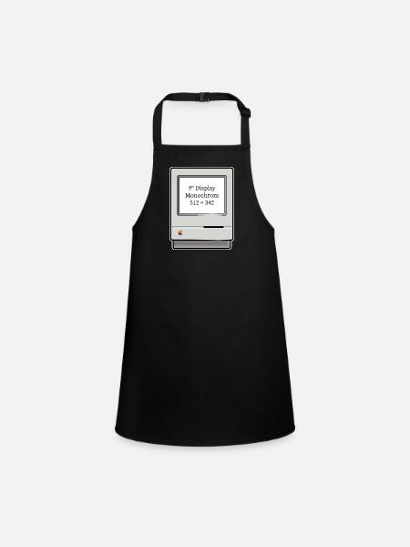 Computer Classic - alter Computer - Schürze für Kinder - Schwarz - Vorne