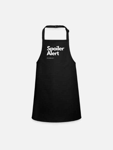 Spoiler Alert Pregnant Design - Schürze für Kinder - Schwarz - Vorne