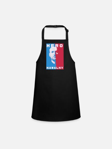 héros, Russie, rip, Alexei Navalny,Navalny - Tablier Enfant - noir - Devant