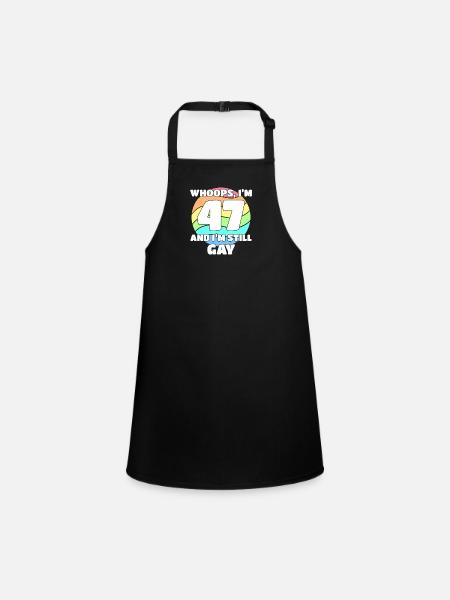 47th Birthday 47 BDay Lesbian Gay Bi Trans - - Children's Apron - black - Front