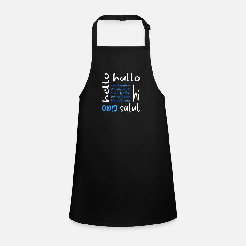 Amical Hello Hello Ciao Salut | Beaucoup de couleurs! Tablier Enfant