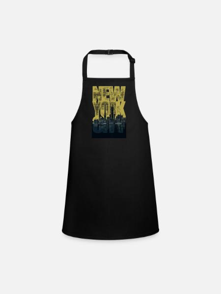 New York City - Children's Apron - black - Front