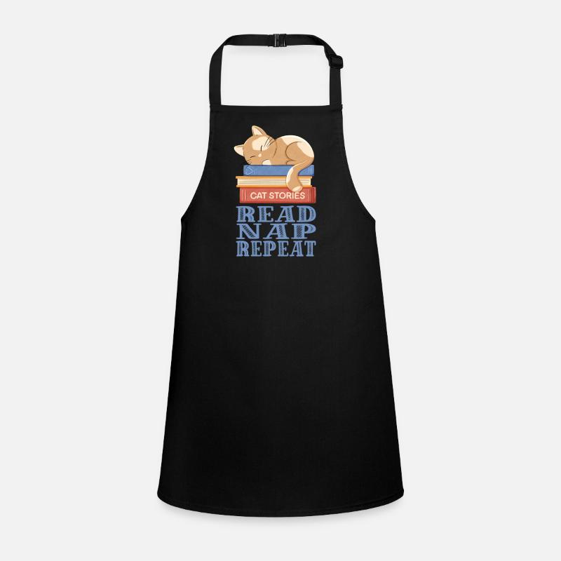Sleeping cat and books Children's Apron