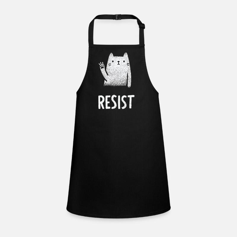 Waving White Cat Illustration Children's Apron