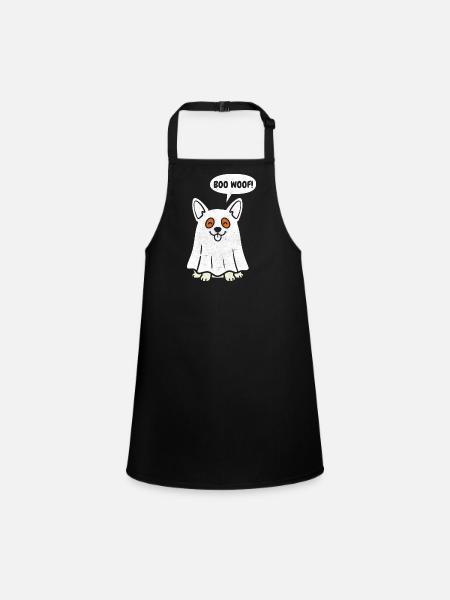 Corgi Boo Wuff – Geist-lustiges Halloween-Hundegeschenk - Schürze für Kinder - Schwarz - Vorne