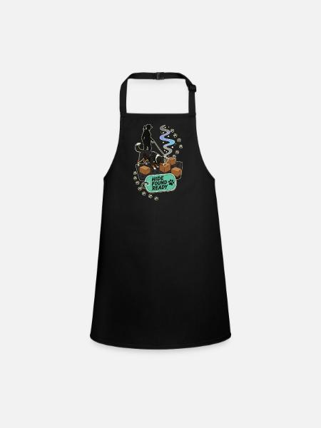 HIDE FOUND READY Dog - Children's Apron - black - Front