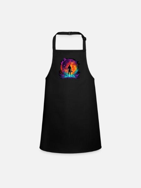 Basketball player in art design for sports fans - Children's Apron - black - Front