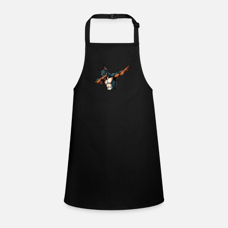 Cool Doberman Dabbing Bande Dessinée Tablier Enfant