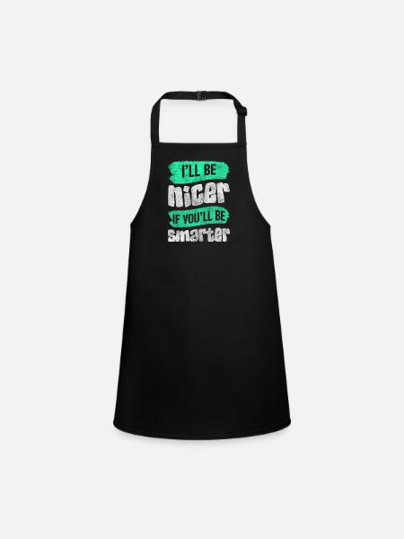 Black Humor Idiots Irony Boyfriend - Children's Apron - black - Front