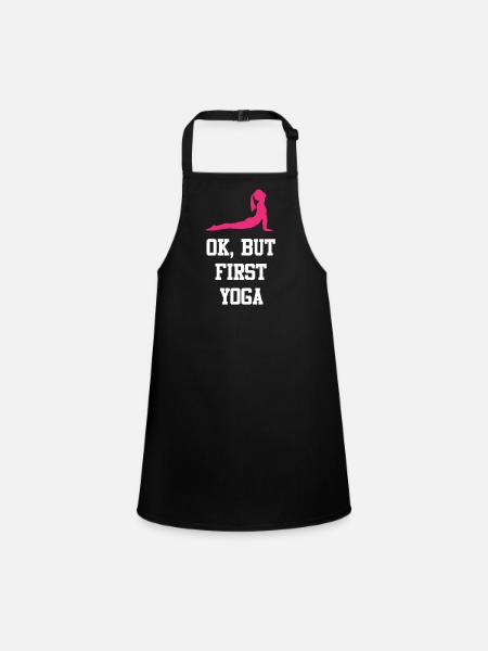 OK, mais le premier yoga - Tablier Enfant - noir - Devant