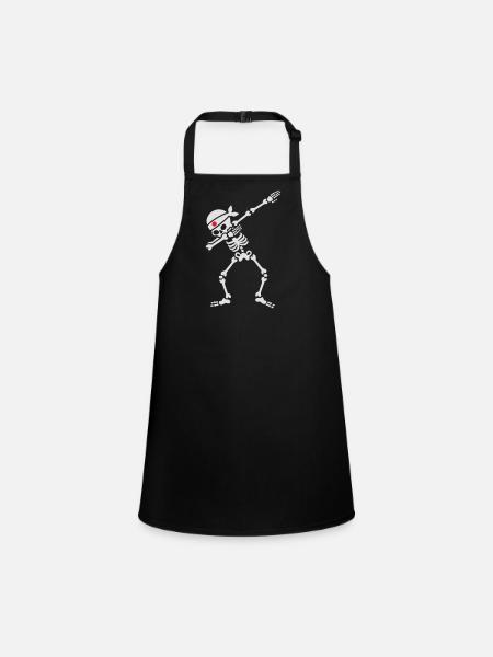 Dab skeleton kamikaze Japan Judo Karate Samurai - Tablier Enfant - noir - Devant