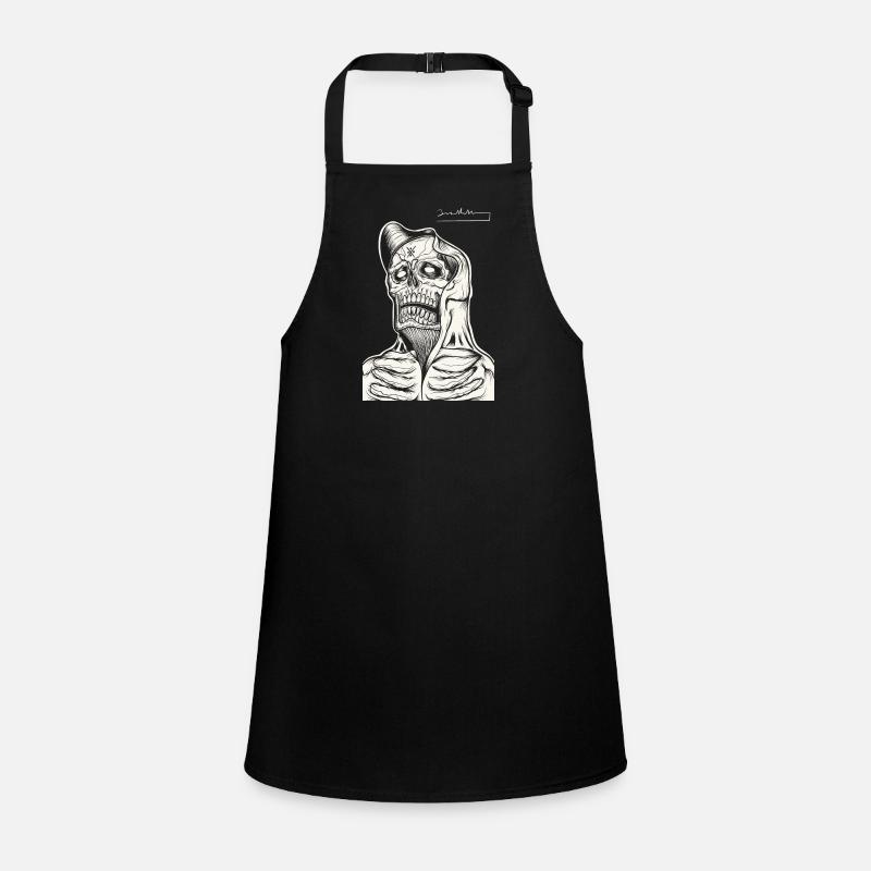 Skull Hoodie Line Drawing Children's Apron
