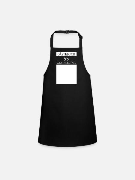 Gästebuch 55.Geburtstag Unterschrift T-shirt - Schürze für Kinder - Schwarz - Vorne