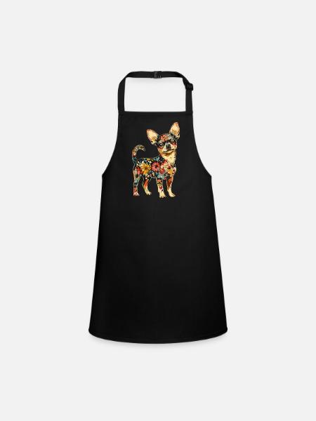 Chihuahua - Schürze für Kinder - Schwarz - Vorne