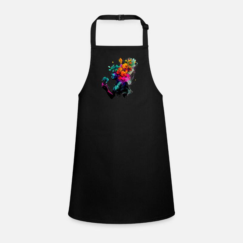 Psychedelic Artwork - Man with Flowers Children's Apron
