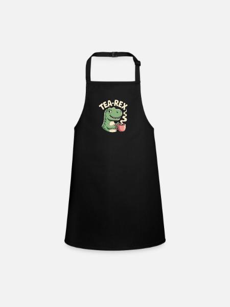 Conception de thé amusante avec Tea rex - Tablier Enfant - noir - Devant