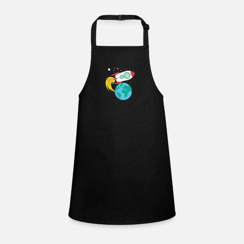 Rocket in Space Planet Earth for Kids Children's Apron
